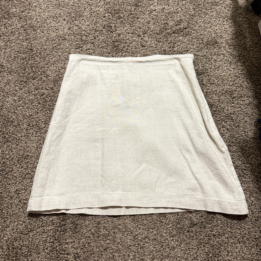 Abercrombie & Fitch Cream Tan A-Line Skirt Linen XS NWT